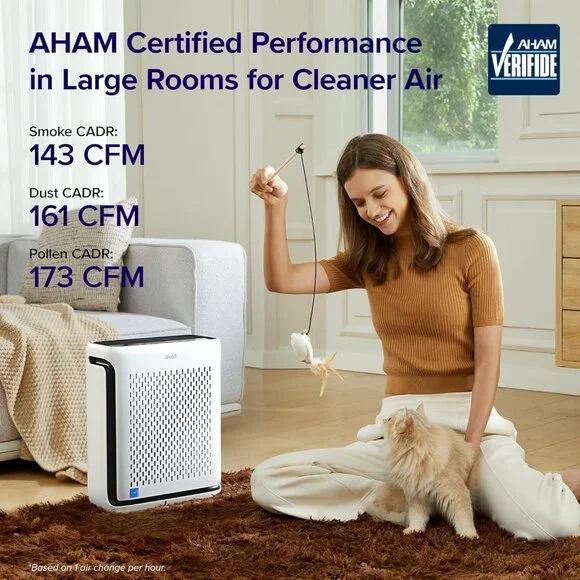 Air Purifier for Home Large Room Up to 1073Ft² with Air Quality Monitor, AHAM VE
